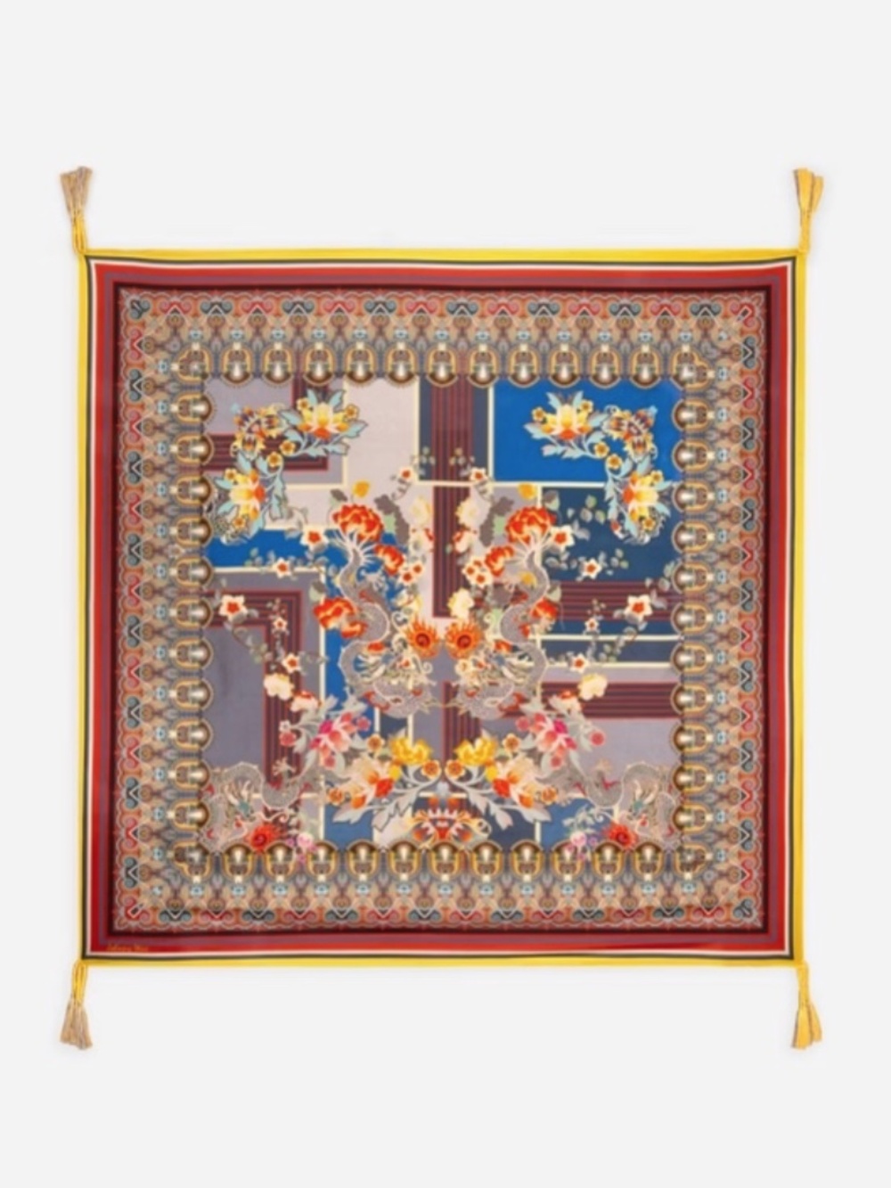 Johnny Was Hillian Silk Scarf with Tassels New With Tag